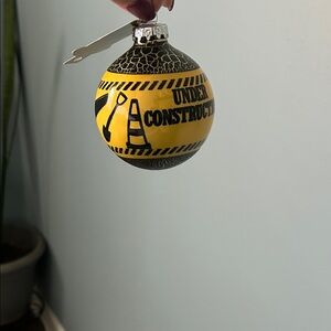 Construction Theme Holiday Ornament - Yellow and Black